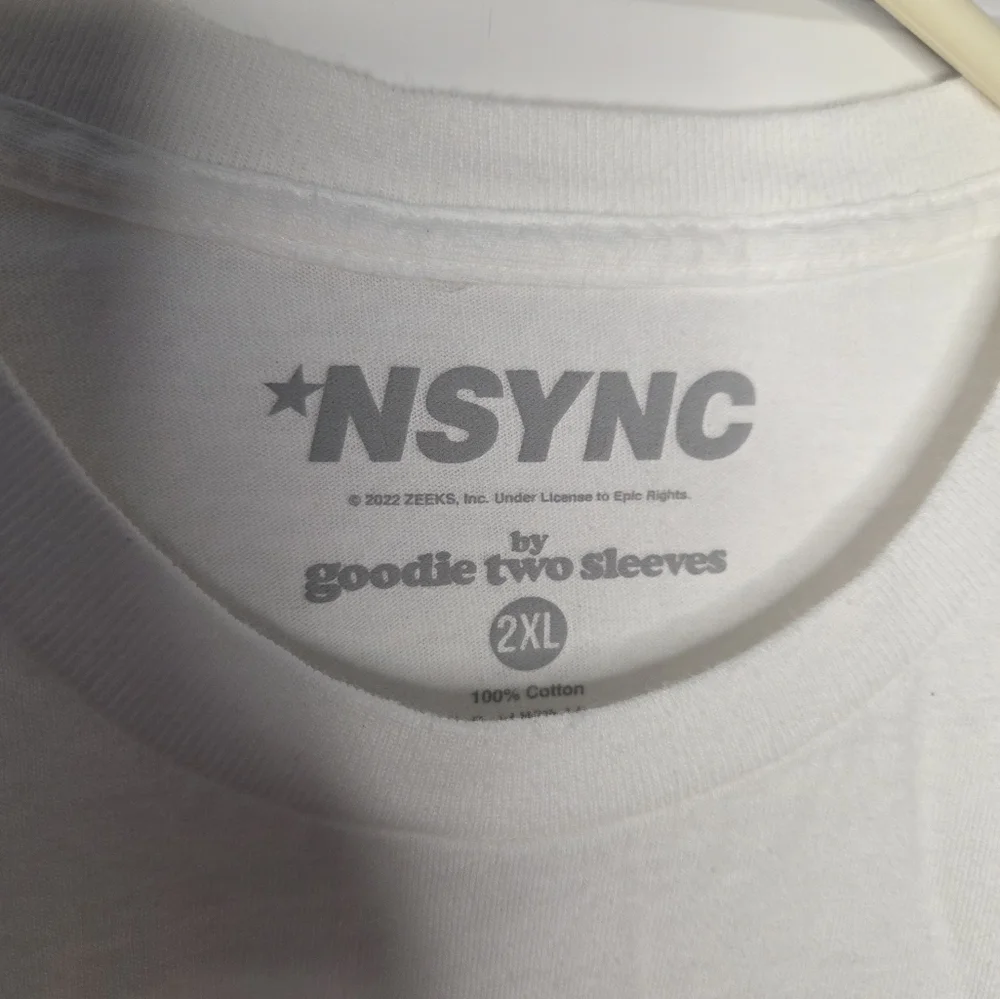 NSYNC Unisex Adult White Short Sleeve Graphic T-Shirt Size 2XL - Picture 3 of 4